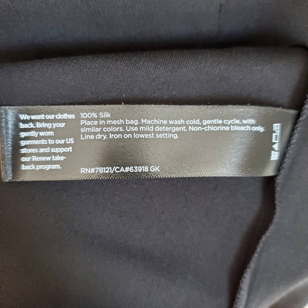 Eileen Fisher Silk Stretch Jersey Scoop Neck Black Dress Sz XL Retail $388 - Picture 9 of 9
